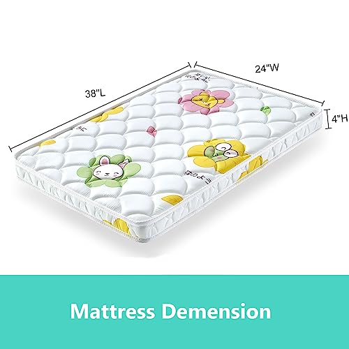 Premium Foam Mini Crib Mattress - Dual-Sided- 38X24X4 Inch- 100% Breathable, Non-Toxic, Quiet And Odorless, Hypoallergenic, Fits Most Mini Cribs #TOP2