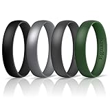 Egnaro Silicone Rings for Her, Rubber Wedding bands for Him, Breathable Engagement thin Unisex Design, Variety Multipack 1-7