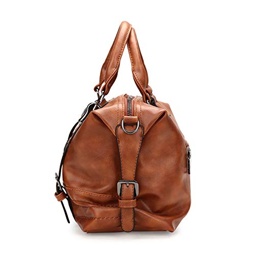 Women Leather Ladies Messenger Shoulder Bag Tote Satchel Purse Brown, Brown3