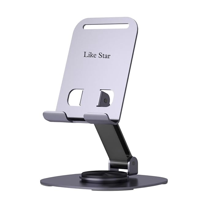 Like Star Carbon Steel Plate Liftable/Foldable 360>Degree Rotation Anti-Skid Silicone New Upgraded Technology, Sturdy and Wear Resistant for Mobile & ...