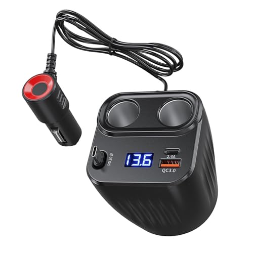 Cargador para teléfono móvil de 60W con cable antideslizante ajustable y doble puerto