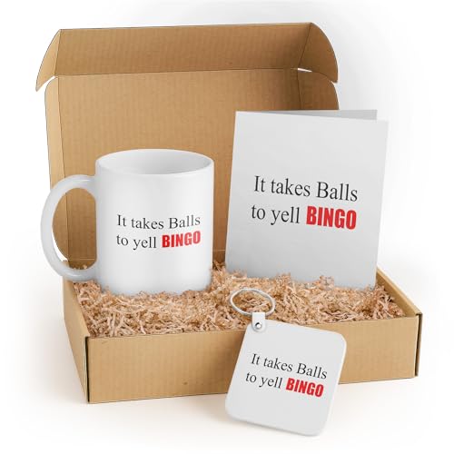 3dRose Funny Bingo Gift Set with Mug, Card, and Keychain – Ideal Birthday Gift for Bingo Enthusiasts and Fun Activity Prizes