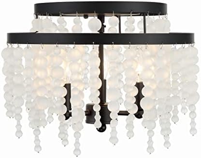 Crystorama Poppy 3 Light Matte Black Semi Flush Mount