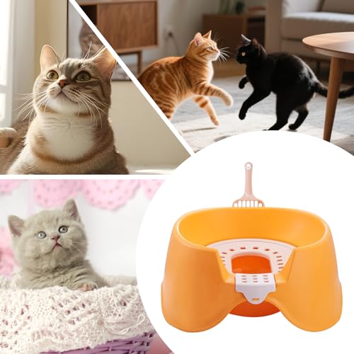 Bac à litière pour chatons ouvert avec grand plateau antiadhésif et bac haut - 5