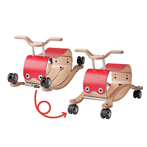 Wishbone FLIP groß, Rutschauto, Schaukel in einem in der Farbe rot