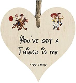 the sticker studio ltd Toy Story Friend In Me Walt Disney Quote Wooden Heart Shape Plaque Gift Sign htc151