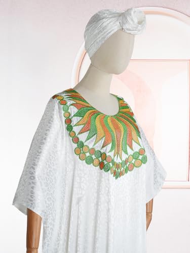 Image of HD African Dresses for Women Fashion Beading Rhinestone Kaftan Maxi Dress