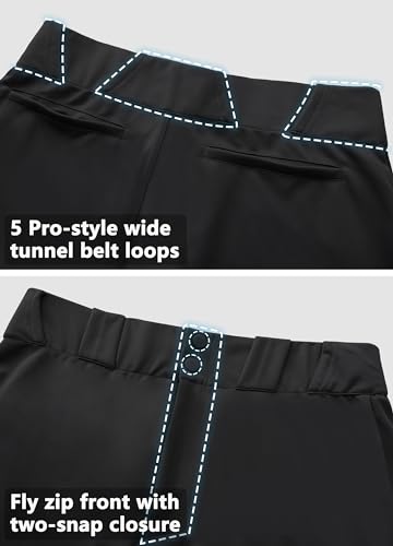 MIVEI Calça feminina utilitária de softball, cintura baixa, 6,3 cm, cintura elástica de silicone, du