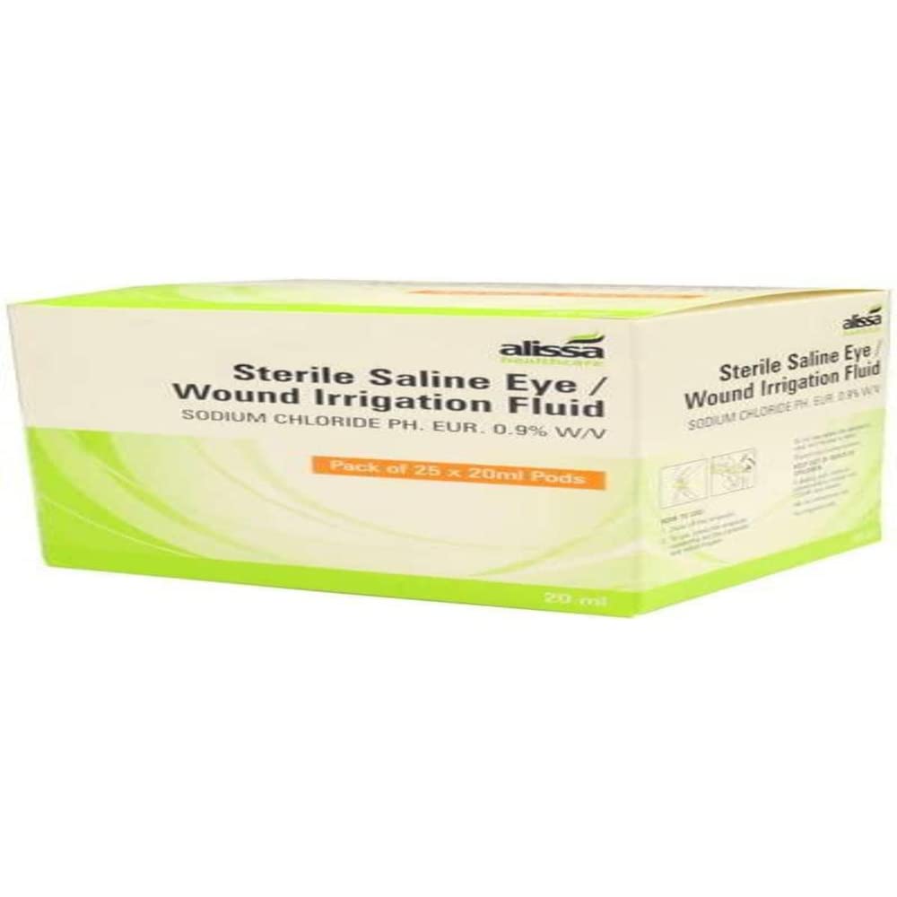 Alissa Sterile Saline Wound Irrigation Eye Wash Pods - Pack of 25 x 20ml