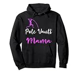 Este gráfico dice "Pole Vault Mama" y muestra un atleta de pértiga que salta alto. Ideal para el equipo de salto con pértiga, como las zapatillas de salto con pértiga y la muñequera de salto con pértiga.