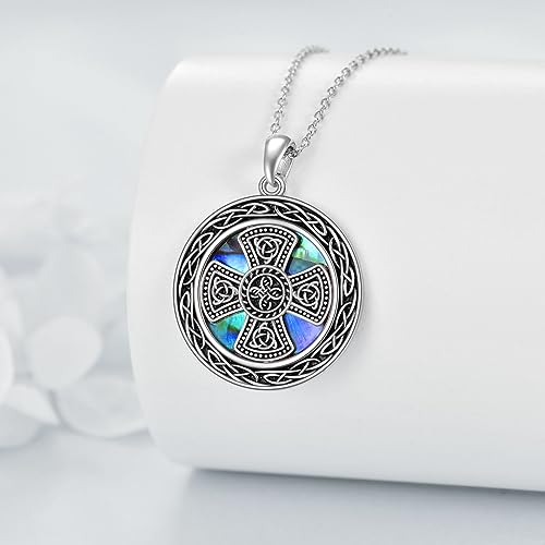 Pendentif Triple Lune en argent sterling et nacre d'ormeau véritable