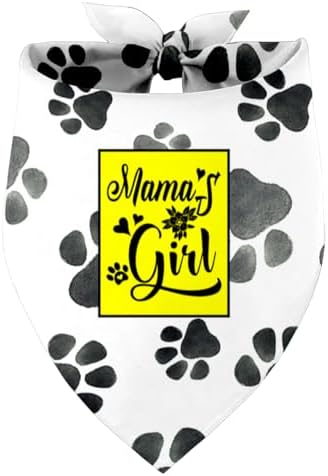 Mama’s Girl Dog Bandana, Dog Mom’s Girl Gift Dog Bandana, Pet Scarf Accessories, Printed Dog Bandanas Gift for Dog Lover Birthday or Christmas, for Small Medium Large Dogs(M13)