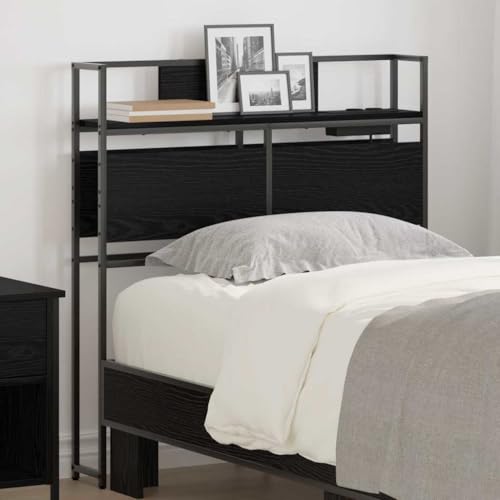 Genérico Cabecera de Almacenamiento con Estante Roble Negro 90 cm,Camas y Accesorios,Cabeceros y pies de cama-859620