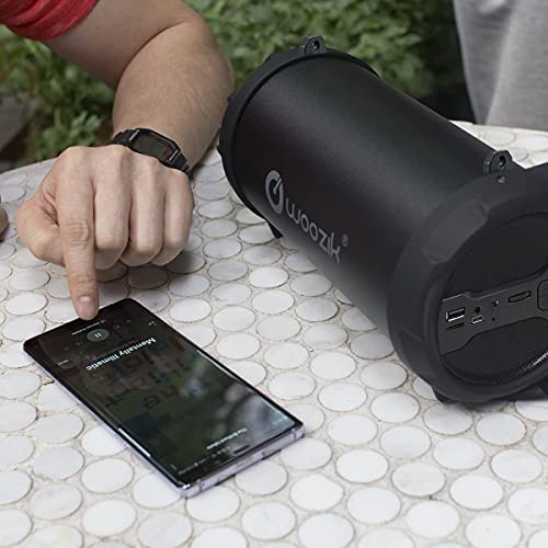 Woozik Rockit Go / S213 Bluetooth Speaker, Wireless Boombox Indoor/Outdoor With Fm Radio,Micro Sd Card, Usb, Aux 3.5Mm Support, Rechargeable Battery, Strap For Travel, Great For Parties! - Black #TOP3