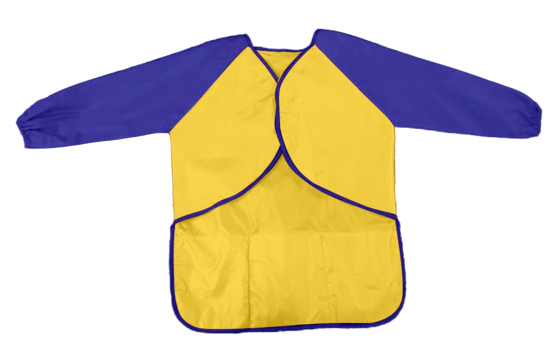 Liutufy Kids Painting Apron with Long Sleeves and Pockets, Art Smock for Children Arts and Crafts (Yellow Apron-S) - Image 4