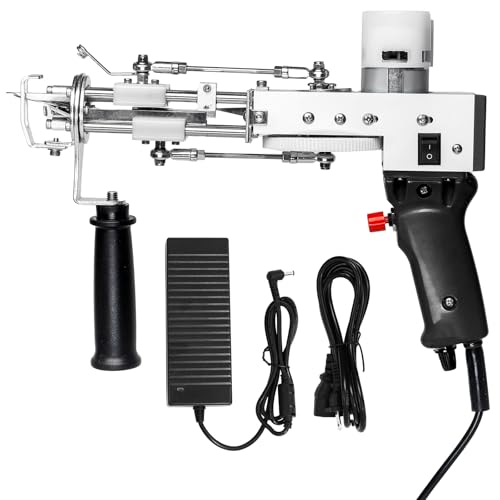 ZOWWFAST Tufting Gun, 2 in 1 Teppich Tufting Machine mit Cut Pile oder Loop Pile Rug Gun Machine, Teppich Pistole für High-Speed Weben von Teppichen, Schwarz