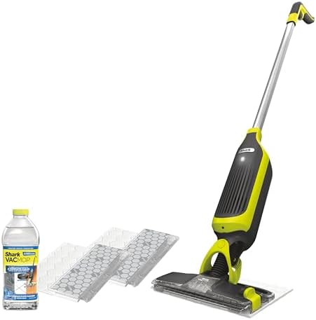 Shark コードレス ハードフロア 掃除機モップ 使い捨てパッド2枚と12オンスのVACMOPソリューション、チャコールグレー、VM180