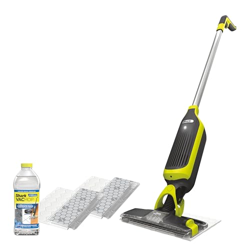 Shark VACMOP Cordless Hard Floor Cleaner, Vacuum and Spray Mop, Powerful Suction, Lightweight, Includes 2 Disposable Pads, 12oz Multi-Surface Cleaning Solution, Gray, VM180 by Shark - Used condition - US$66.49