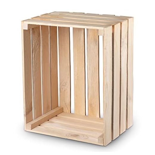 Caja de madera flameada vintage, 50 x 40 x 30 cm, madera vintage, caja de fruta, caja de madera, caja de madera, caja de madera grande, cajas de frutas flameadas, caja de madera (natural, 1 caja)