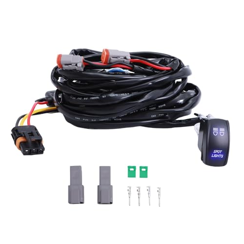 Image of Spot Light Wiring Harness Kit 16AWG for Polaris Ranger RZR General | Pulse Busbar Connector, DT Plug, 2 Lead ON-OFF Switch, Plug & Play