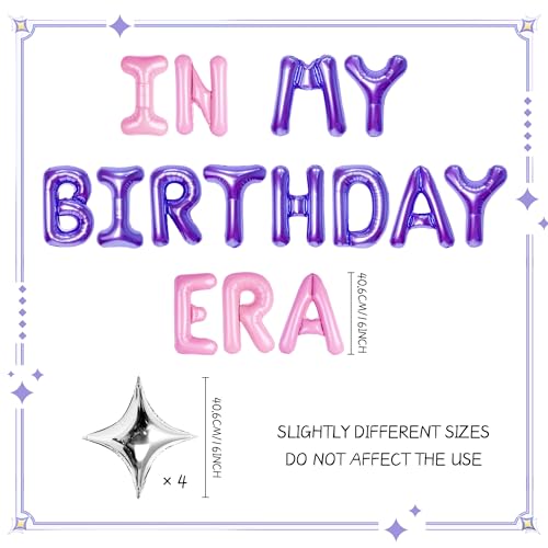 LaVenty Pink In My Birthday Era Banner Sign Balloons for Singer Birthday Party Decorations In My Birthday Era Balloons Banner Eras Themed Birthday Party Decorations - Thumbnail 2
