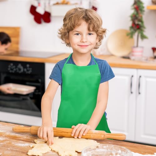 image for Caydo 15 Pieces Middle Size Kids Painting Apron for Ages 5 to 10, in K