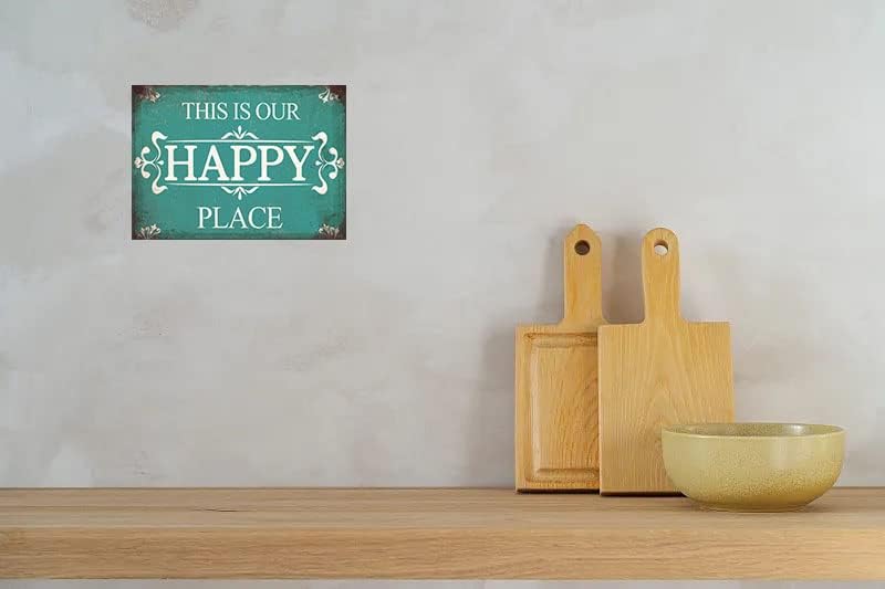 Miniatura 4 de Póster de metal con texto en inglés This is Our Happy Place (This is Our Happy Place) para el hogar, bar, piscina, 8 x 12