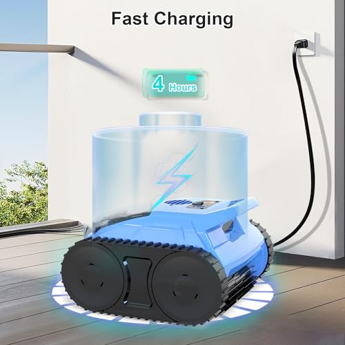 (2025 Upgrade) Pool Vacuum for Inground Pools, Robotic Pool Cleaner, Wall Climbing Pool Cleaner, Cleans Pool Floors, Drain & Walls & Waterline, Cleaning Up to 2100 Sq.ft, 180 Min - Image 7