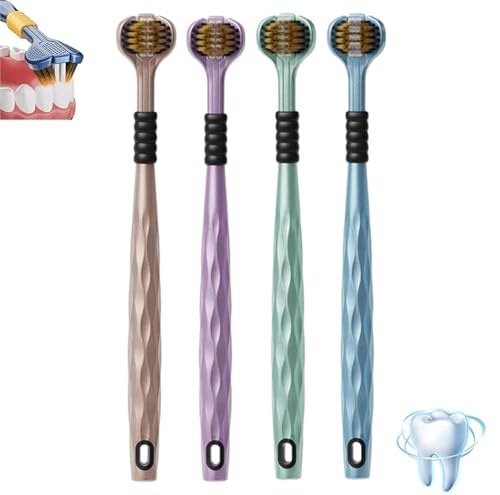 Cepillo Dental De Limpieza Multiángulo De Tres Cabezales, Cepillo De Dientes De Limpieza Multiángulo De Tres Cabezales, Cepillos De Dientes De 3 Caras, Limpieza De 360° Para El Cuidado Integral De