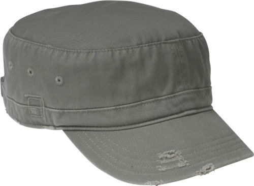 District Threads Distressed Military Hat - Olive - One Size