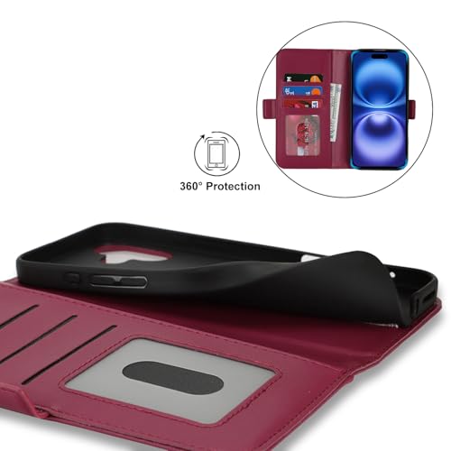 Étui iPhone 16 Plus en cuir synthétique rose pour les sorties citadines - 7