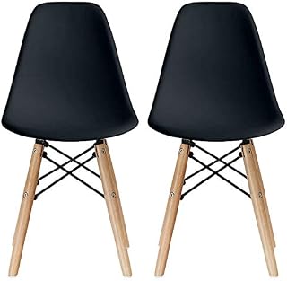 2xhome - Set of Two (2) - Black - Kids Size Plastic Side