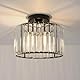 ANWIO Moderne Kristall Deckenleuchte Kronleuchter 27CM Metall Käfige Lampenschirm Metall E27 Fassung Deckenlampe für Küche Wohnzimmer Schlafzimmer, Schwarz