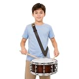 Drum Snare Gürtel Braun Echtes Leder mit Messingschnalle Verstellbarer Gurt Marschtrommel Geschirr für Kinder Leicht Langlebig Percussion Carrie, Drum Schultergurt für Kinder