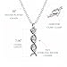 EnCharmed DNA Double Helix Charm Necklace for Women, Sterling Silver Dainty Handmade Necklace, Ancestry Genetic Biology Pendant, Everyday Minimal Layering Jewelry, 18