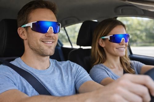 Image of Zynic Men's Stylish Sports Sunglasses For Unisex | UV400 Protection Classic Wrap Around Googles |Sports Shades for Driving,Cyclining Outdoor & Travel | Googles for man's
