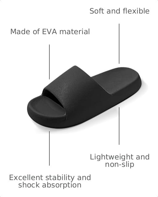 Image of Jerzmy Comfy Slides for Women Men | Extra Soft Pillow House Slippers Pool Shower Shoes | Non Slip Cloud Sandals for Summer Indoor Outdoor Beach