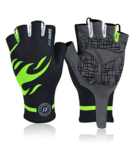 Darevie Cycling Gloves Soft Light, Half Finger Cycling Gloves, Shock-Absorb Gel Padded Biking Gloves, Shockproof Cycling Gloves, Breathable Summer Cool Dry Bicycle Gloves Men Women