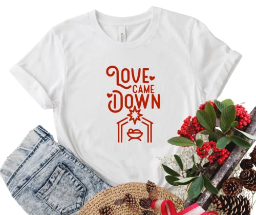 Miniatura 2 de Love Came Down Christian Christmas Shirts for Women, Faith Based Christmas T-shirts, Stocking Stuffers Christian Gifts, Nativity Religious Xmas Gift.