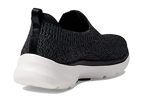 Skechers mens Go Walk 6 - Stunning View Sneaker, Black/Grey, 8.5 US