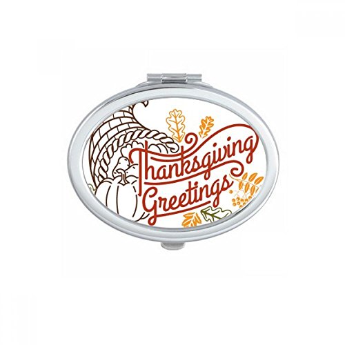 Miroir de poche ovale pour maquillage compact nomade motif Thanksgiving - 2