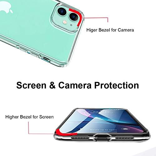 Unov Case Compatible with iPhone 11 Case Clear with Pattern Slim Protective Soft TPU Bumper Embossed Design 6.1 Inch (Rainbow Dinosaur)