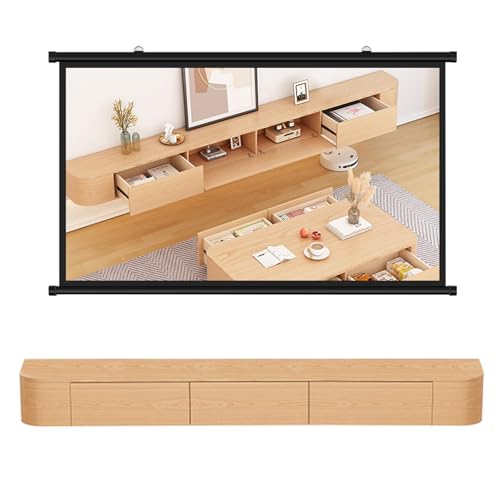 Modern Floating TV Stand, Solid Wood Wall-Mounted Cabinet, High Gloss Media Console with Doors, Stylish Entertainment Center, Large Storage 180CM (70.8