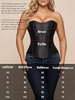 LEACOOLKEY Damen Corsage Korsett Top Bustiers Vollbrust Spitze Corsette Orange S – Ansicht 6
