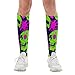 Meaudiwes Fashion Dress Decor Socks, Soft Travel Knee High Stockings, Sport Baseball Compression Socks For Women Men Cool Funny Zombie Skull