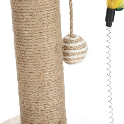 Rascador para gatos Zerodis con bolas móviles y palito miniatura 6