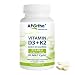 Produktbild APOrtha Vitamin D3 5.000 I.E + 200 µg K2 99+% ALL-Trans, 365 vegetarische Tabletten hochdosiert u. teilbar, Premium Vitamin D und K Tablette leicht zu schlucken - Alternative zu Tropfen und Kapseln