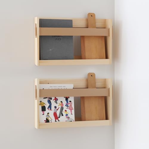 TIAYIA Wall-Mounted Wood Magazine Rack,Size:17.3' x 3.5' x10.6,Magazine Holder for...