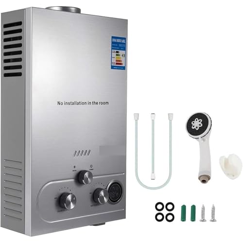 Calentador de agua de GLP, calentador de agua instantáneo de gas licuado de petróleo, kit de caldera de acero inoxidable (8L)