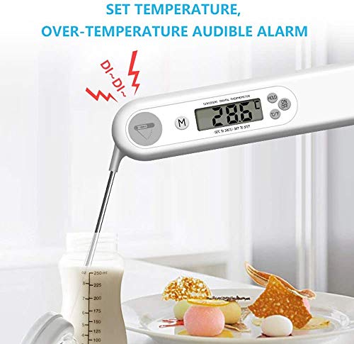 Lecone Instant Read Meat Thermometer with Backlight for Grill and Cooking Digital Thermometer Chef Alarm Tools with Backlight LCD Timing Timers Kitchen Stuff for Grilling Oven Smoker Barbeque BBQ